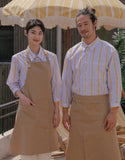 Chemise ample en coton à manches capri #AS1993 Rayures jaunes