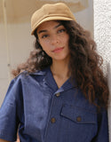 Chemise à manches courtes en denim bio à col ouvert #AS1991