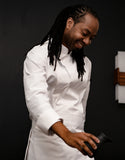 Back side cooling stretch chef coat #AJ1945 White