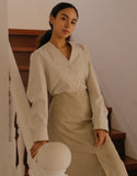 Tablier de taille à grande poche et fente avant 32" #AA2003 Beige