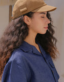 Chemise à manches courtes en denim bio à col ouvert #AS1991