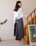 Tablier demi-lune en lin naturel #AA2009 Anthracite