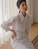 Front slit big pocket waist apron 32" #AA2003 White