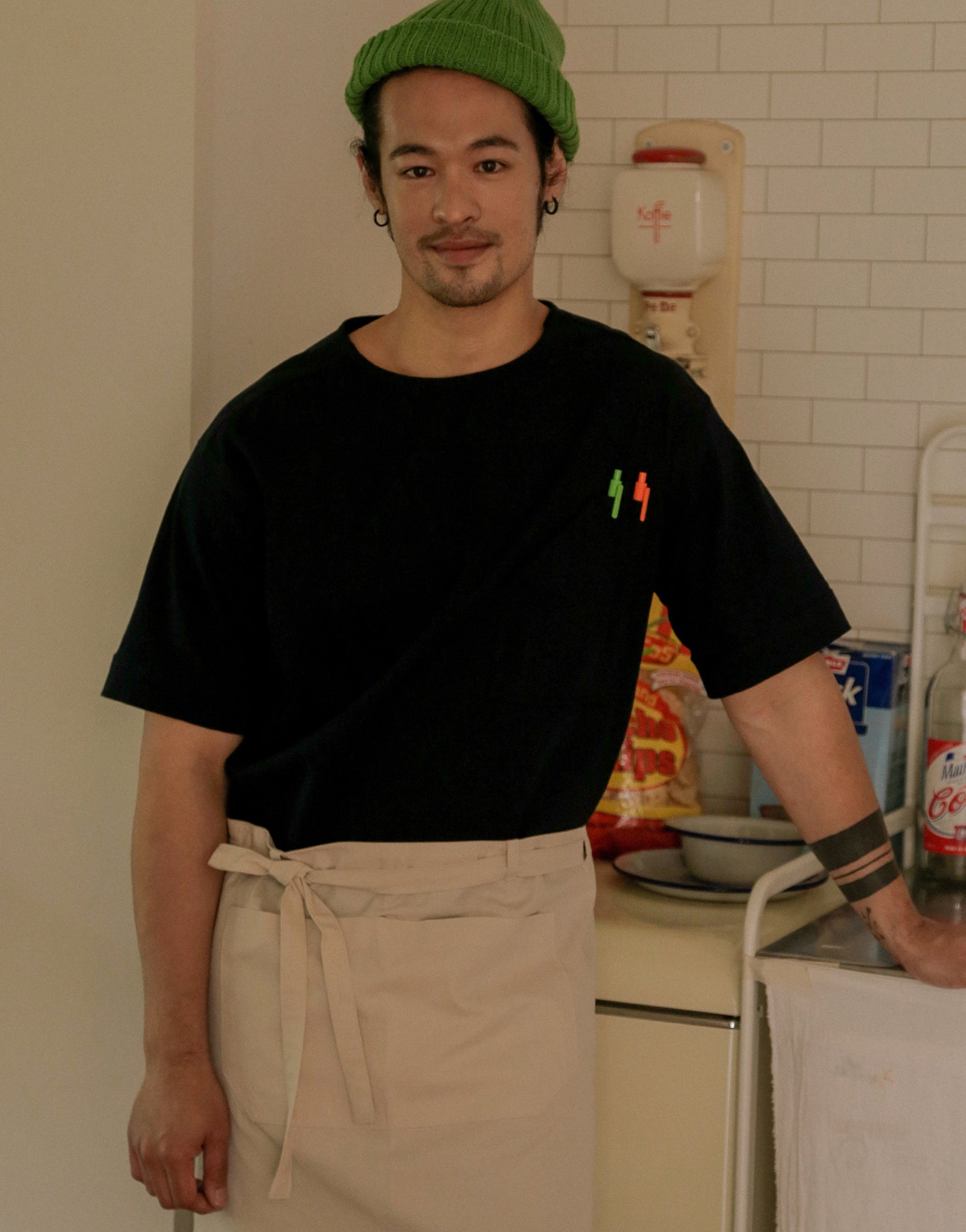 Chemises de chef à manches mi-longues en denim #AJ2002