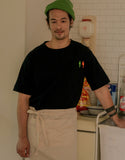 Chemises de chef à manches mi-longues en denim #AJ2002