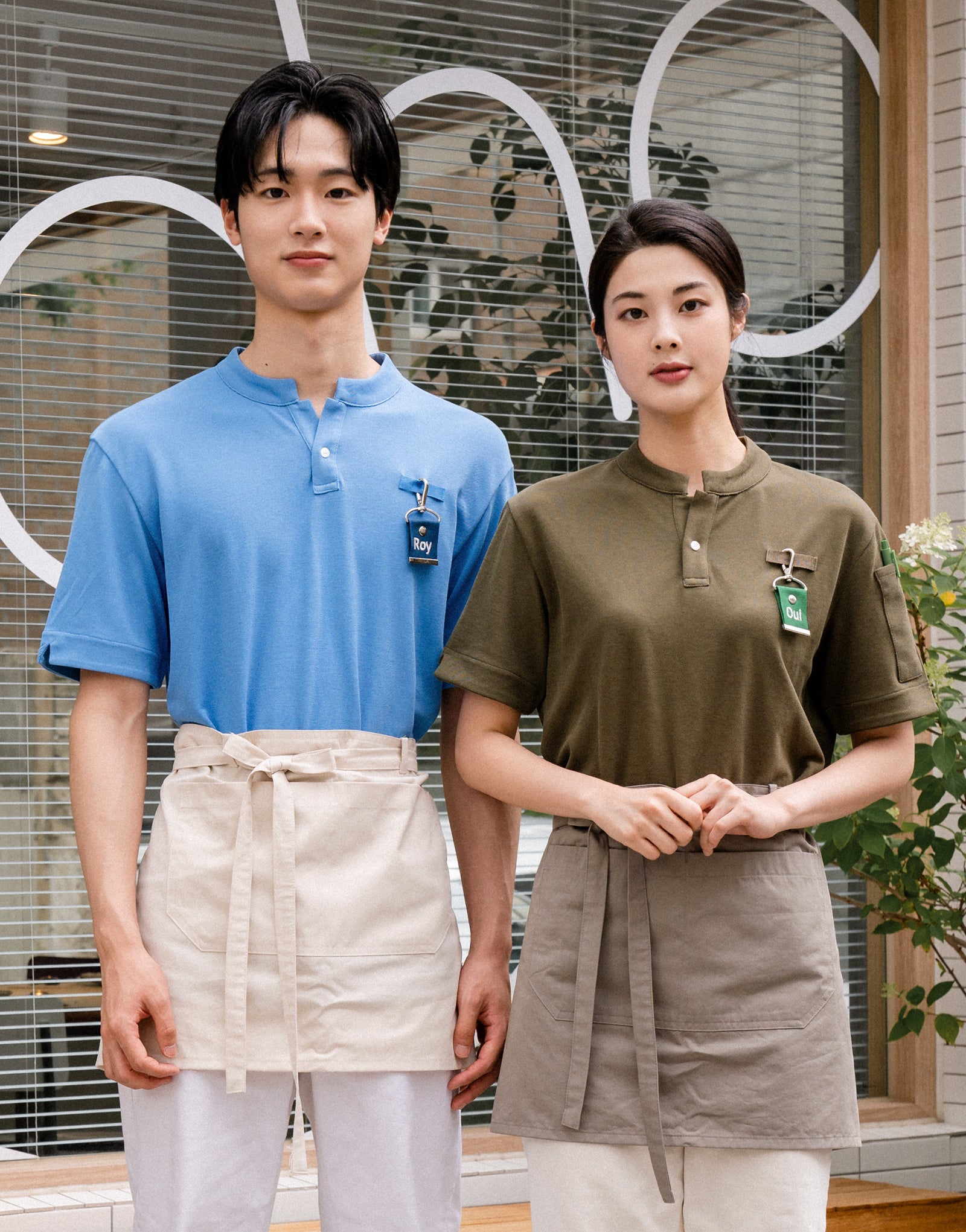 T-shirt PK à un bouton China Kara #AT1997 Kaki