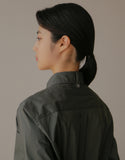 Chemise ample en coton à manches capri #AS1993 Gris foncé