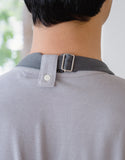 T-shirt PK à un bouton en Chine Kara #AT1997 Gris