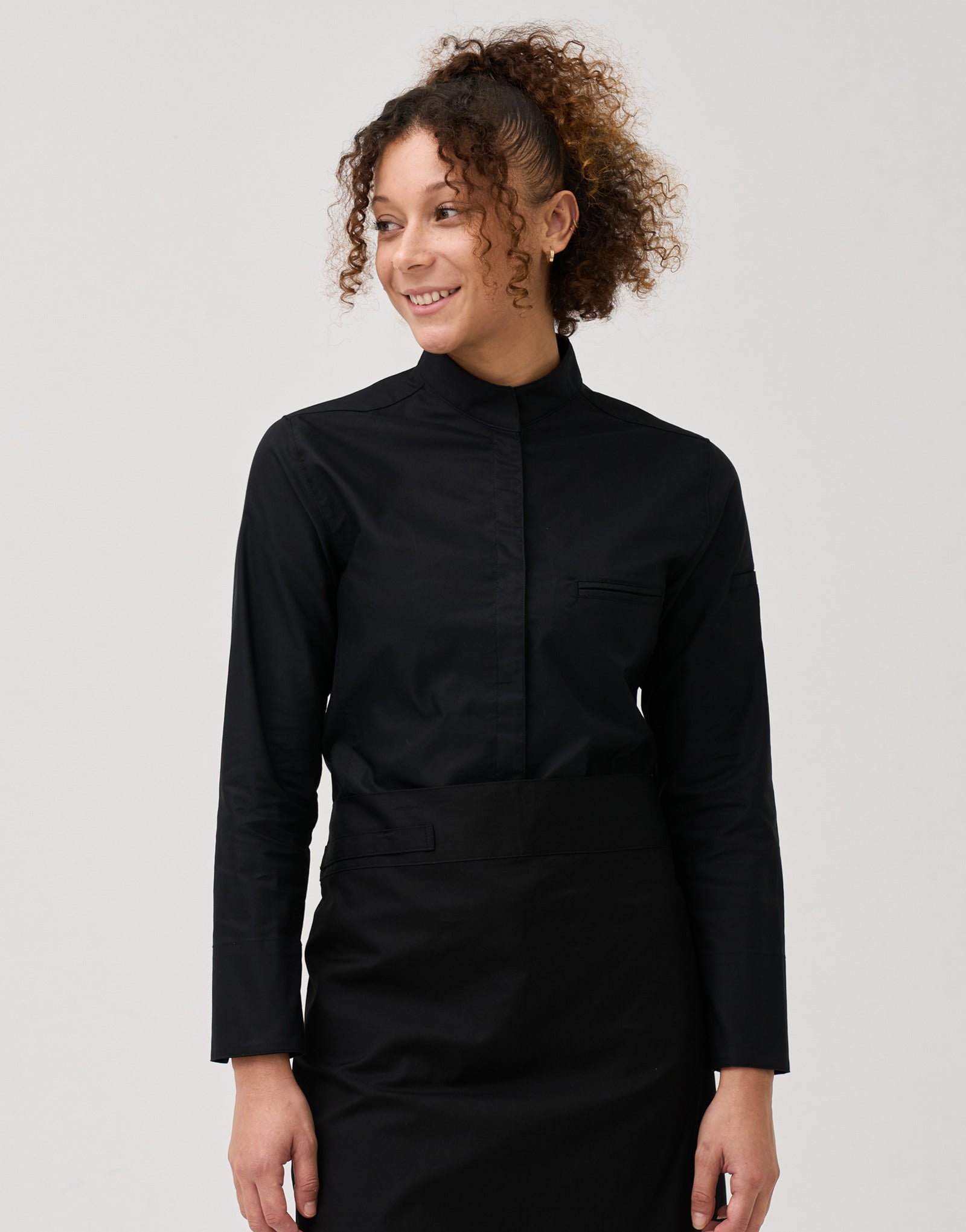 [AMN] Juan stretch women chef coat #AJ2016-1 Black
