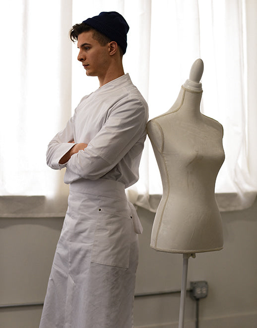 side big pocket waist apron #AA1957 white