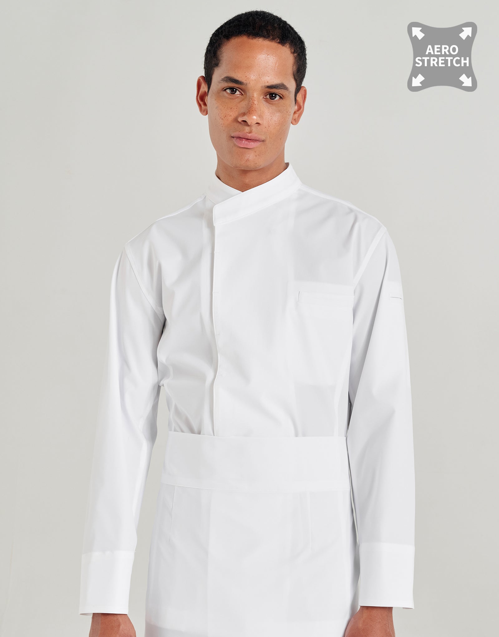 [AMN] Muyon aero stretch chef coat #AJ2064 White