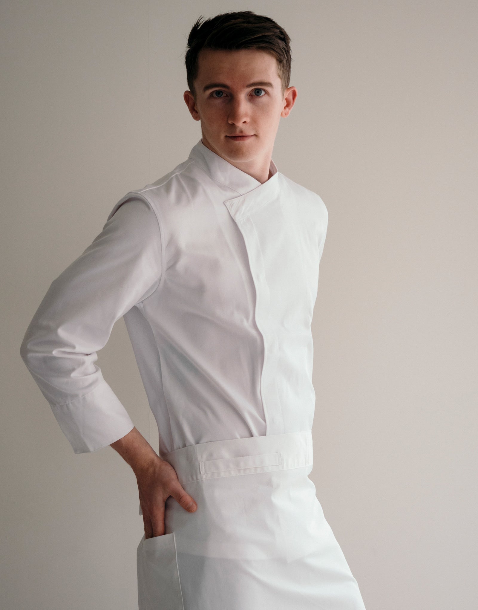 signature back side cooling nine-part chef coat #AJ1972 white