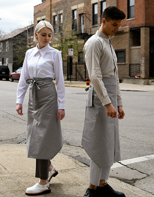 dangled back pocket waist apron #AA1956 grey