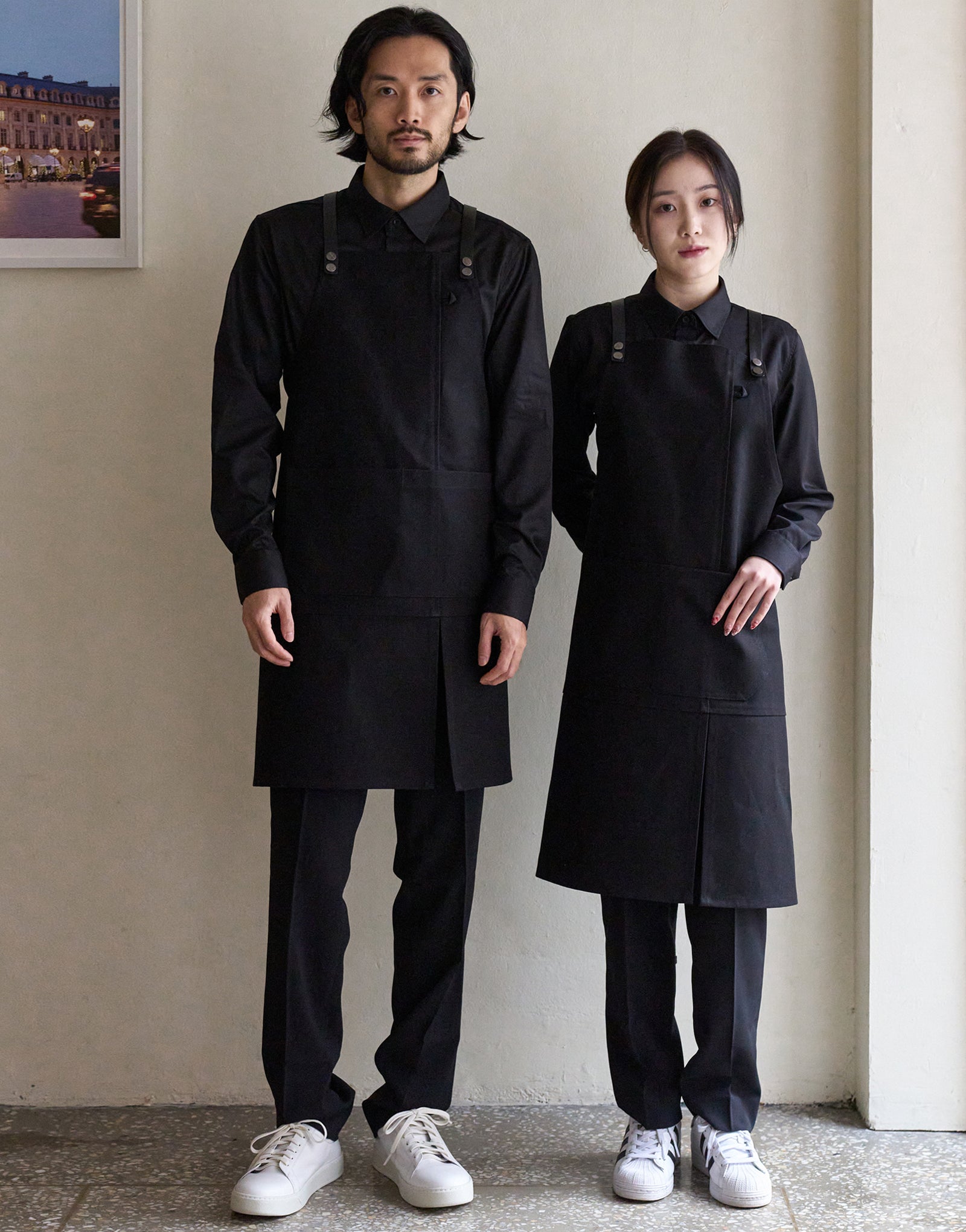 Oxford color lego strap change apron #AA2007 Black