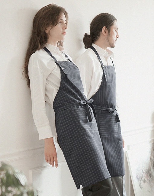 Modern pin striped apron #AA1702 Grey