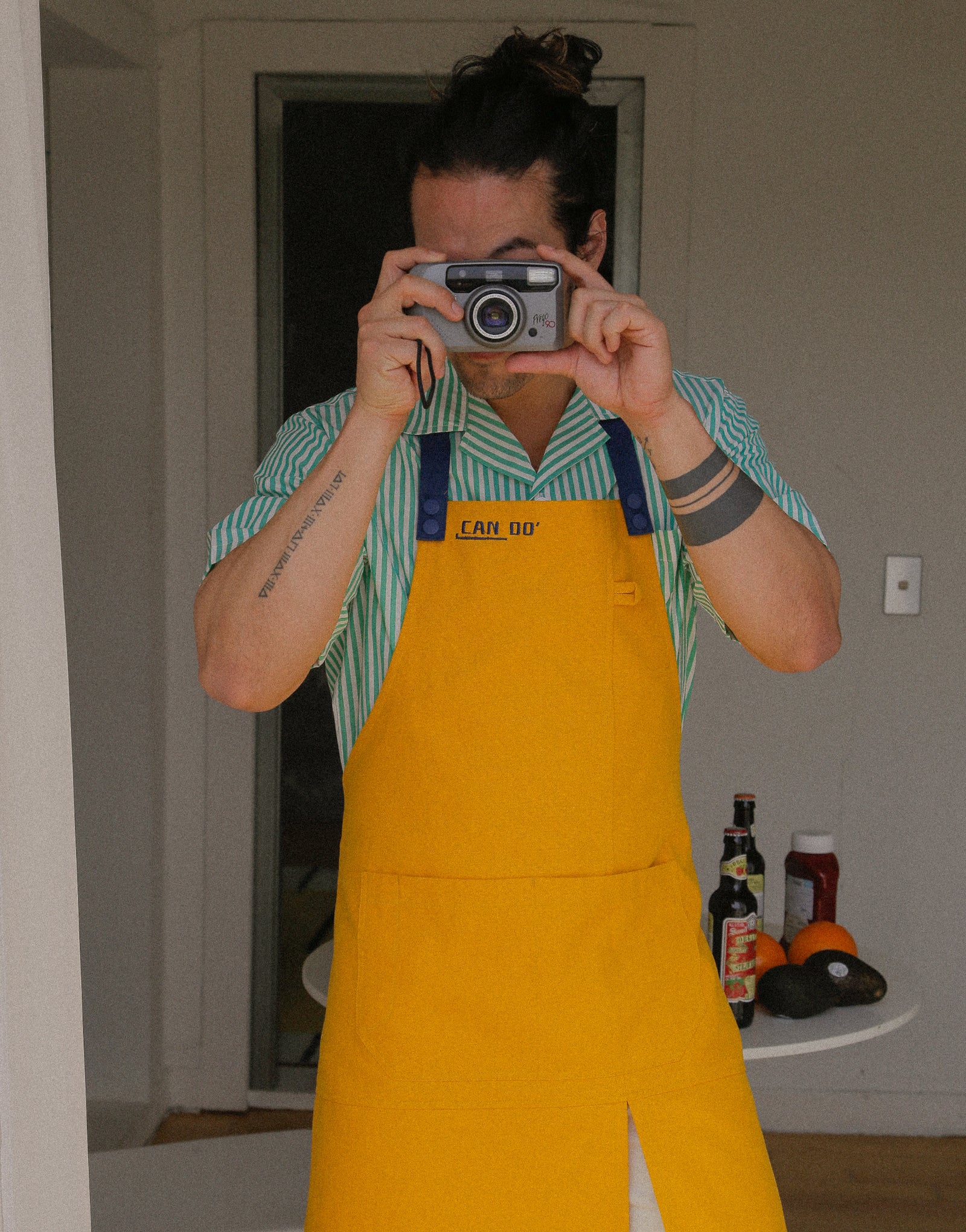 Oxford color lego strap change apron #AA2007 Mustard yellow