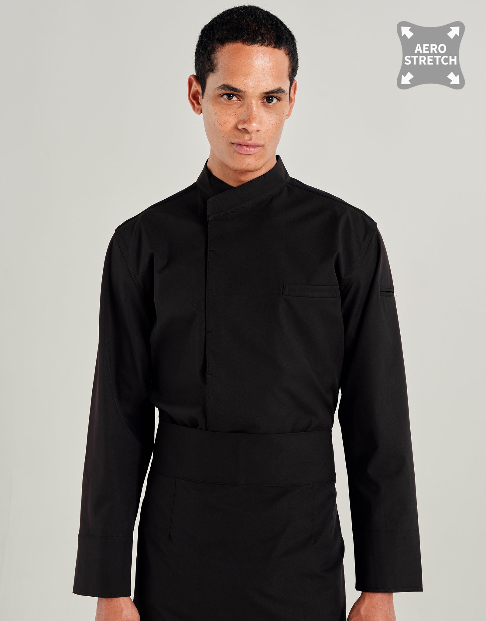 [AMN] Muyon aero stretch chef coat #AJ2064 Black