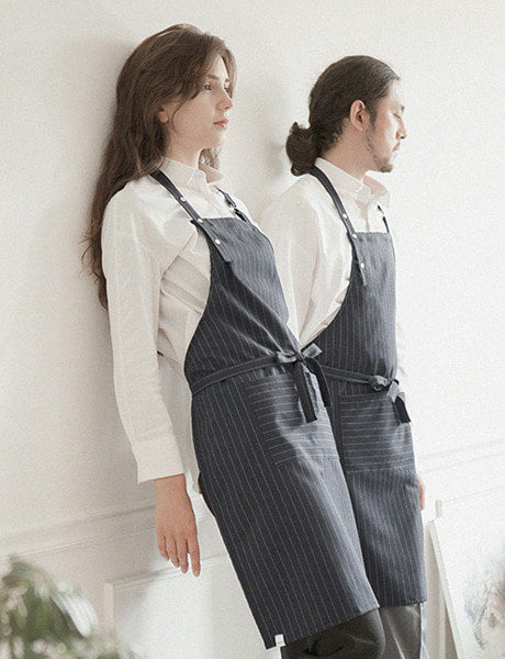 Modern pin striped apron #AA1702 Grey