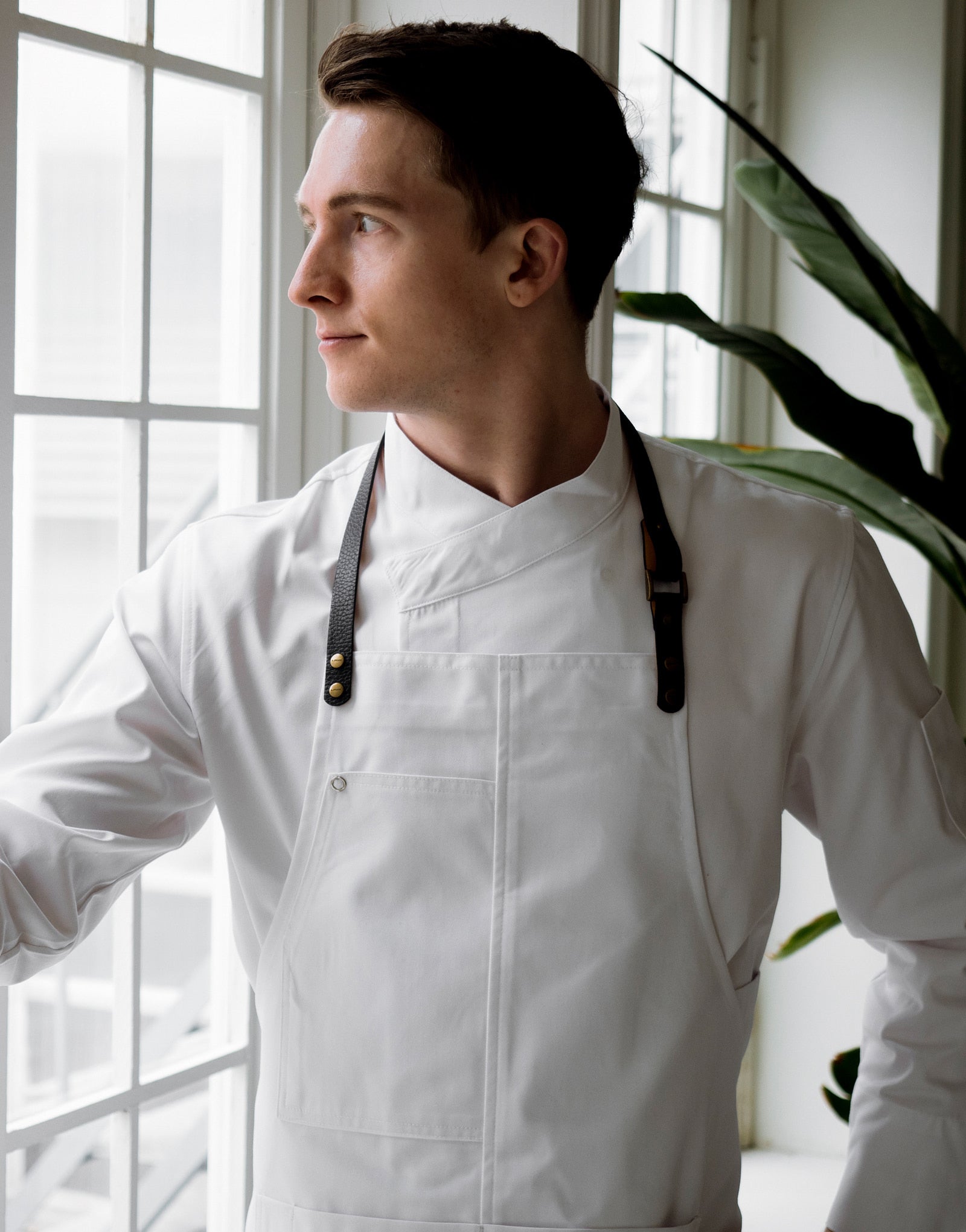 signature back side cooling nine-part chef coat #AJ1972 white