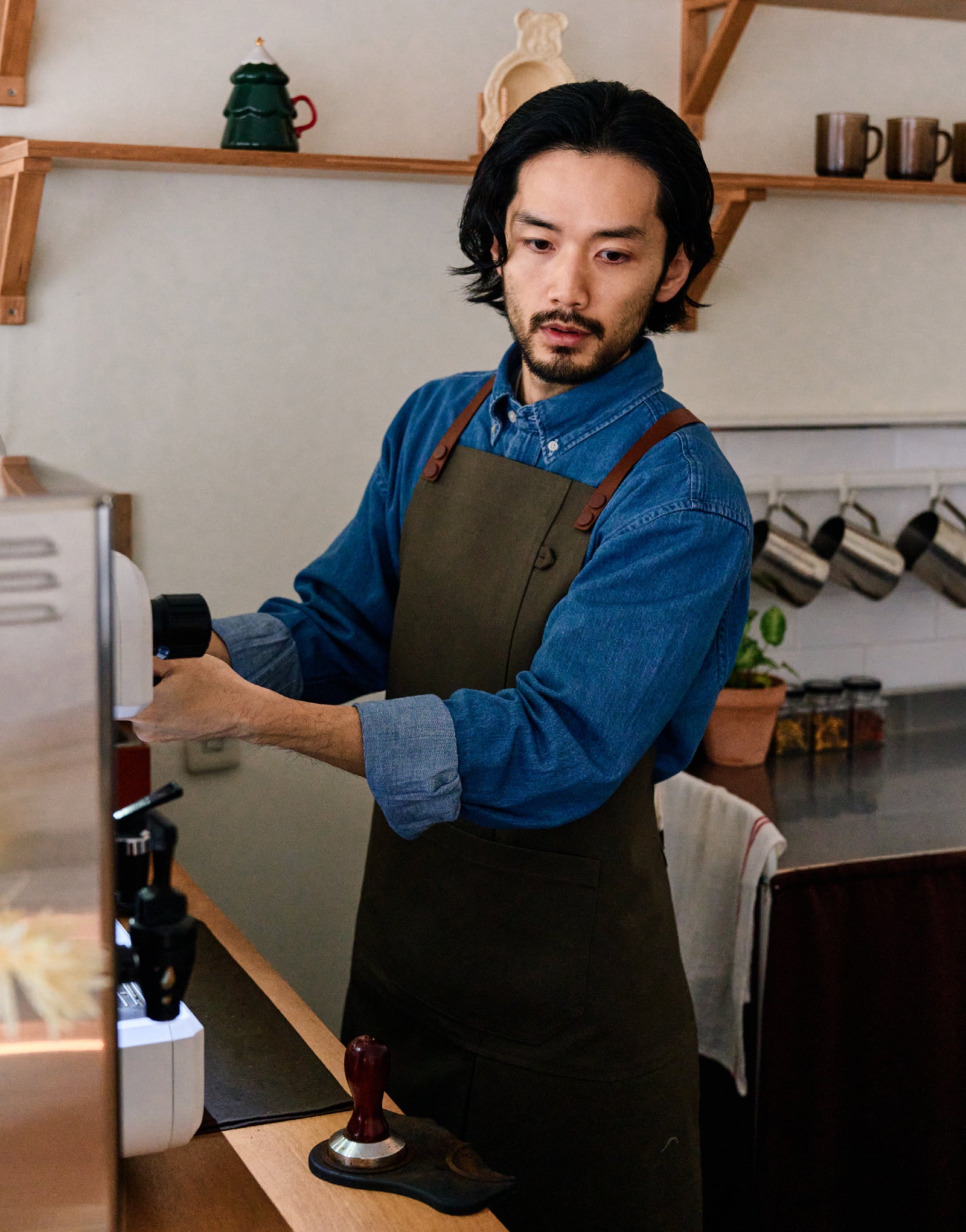 Oxford color lego strap change apron #AA2007 Olive khaki