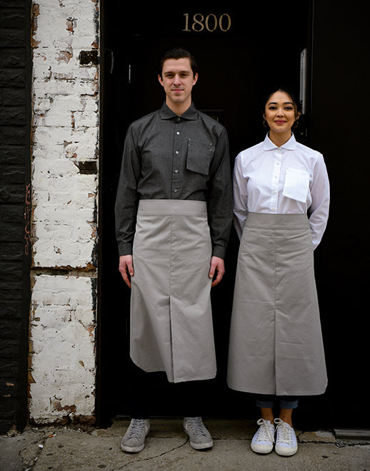 dangled back pocket waist apron #AA1956 grey