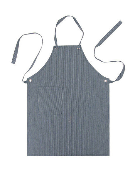 Natural Stripe Canvas Apron Navy #AA1306