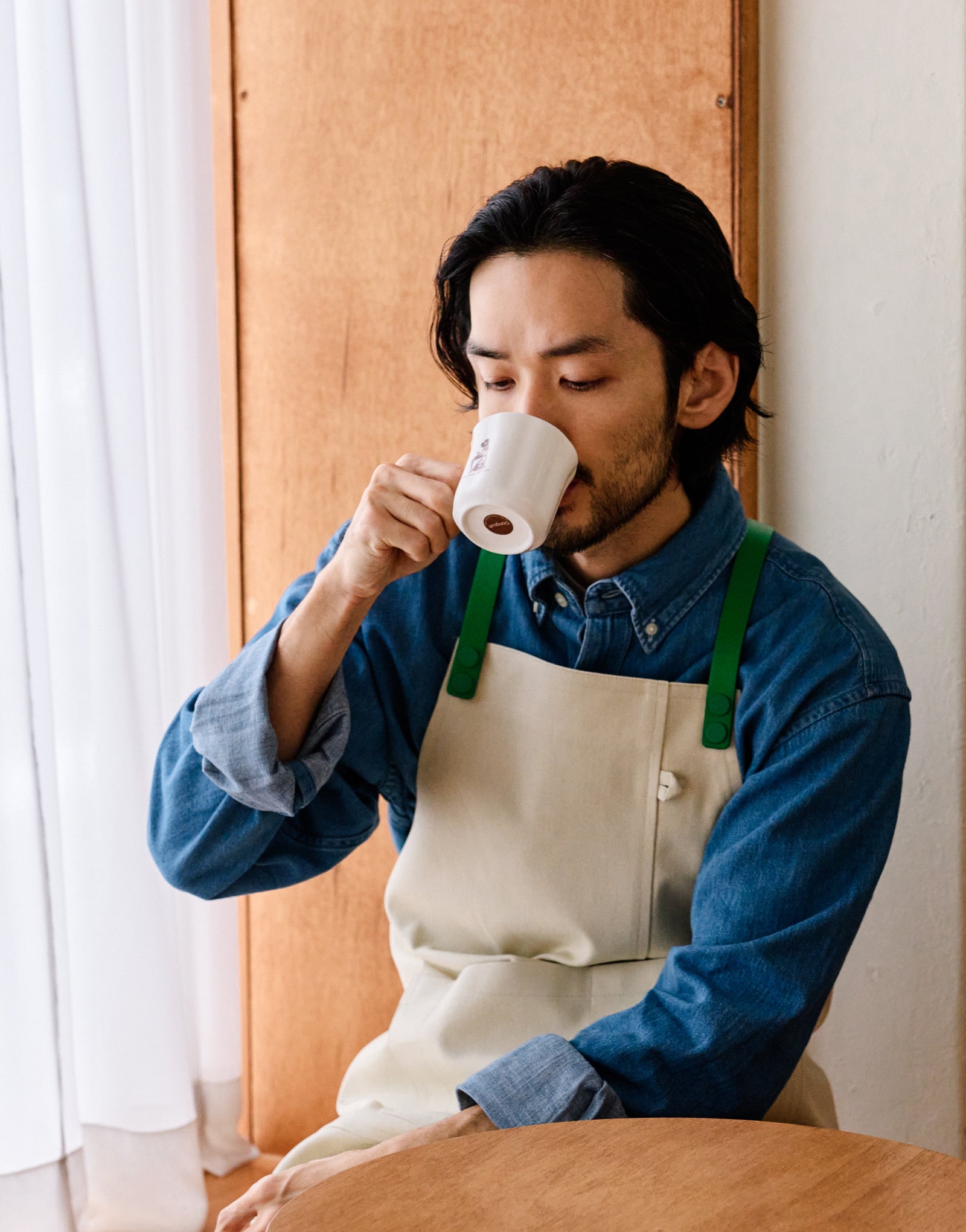 Oxford color lego strap change apron #AA2007 Ivory