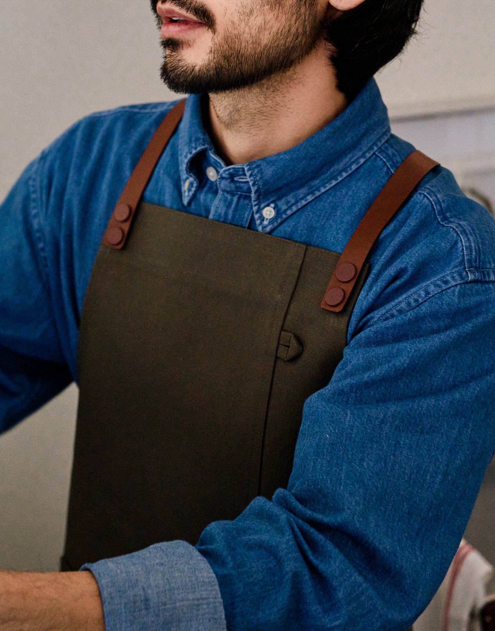 Oxford color lego strap change apron #AA2007 Olive khaki