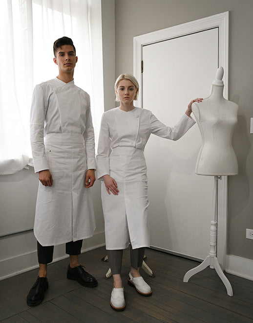 side big pocket waist apron #AA1957 white