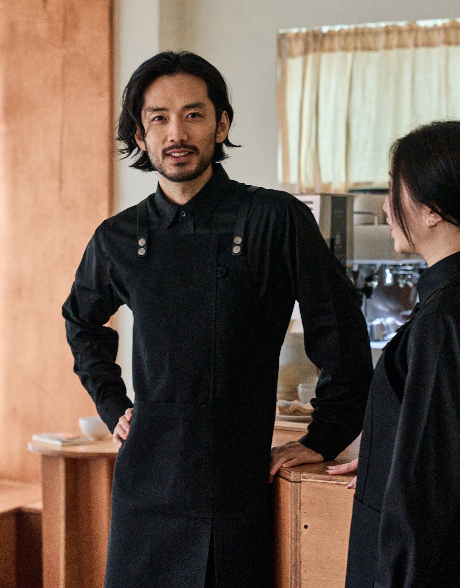 Oxford color lego strap change apron #AA2007 Black