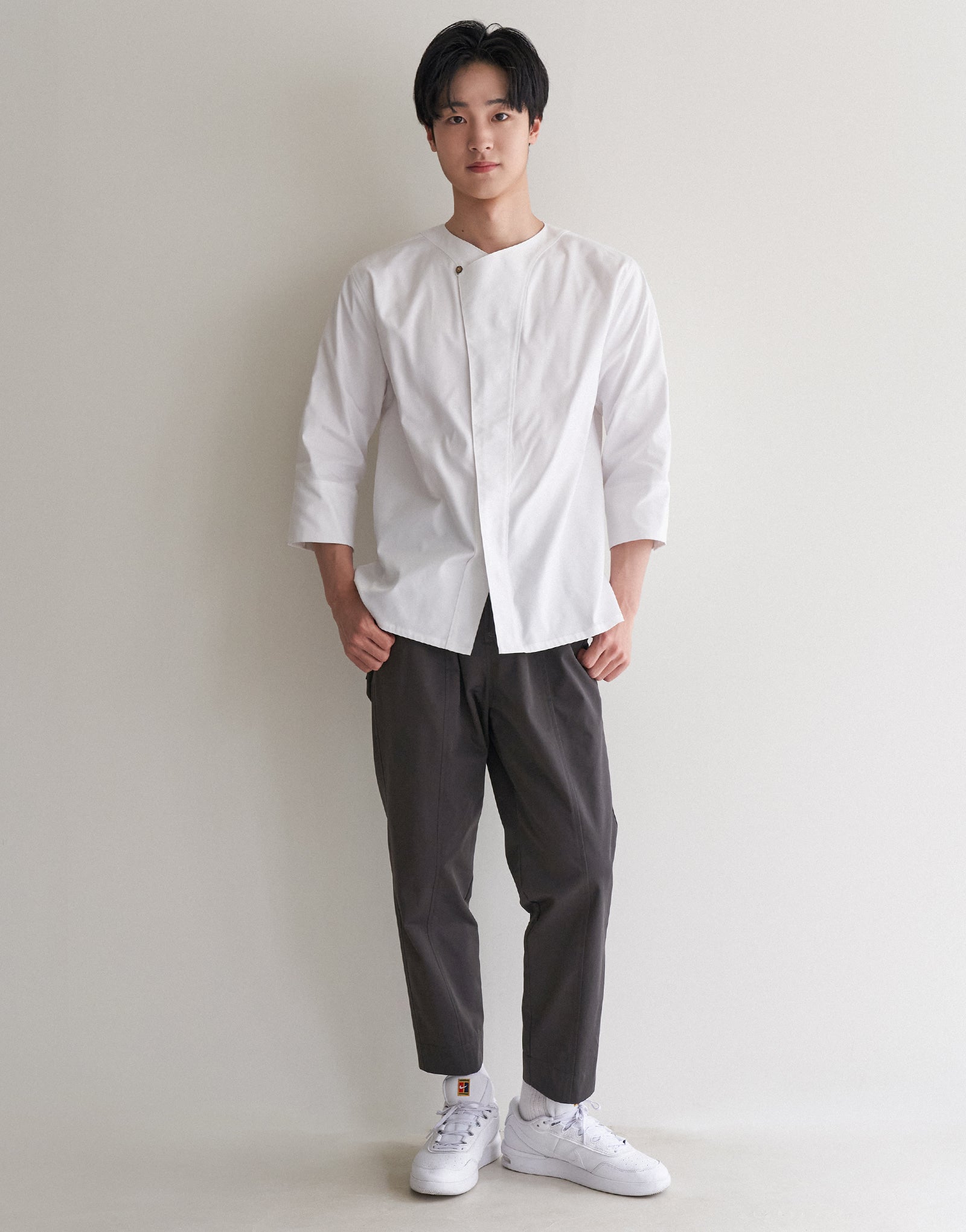 Drawstring tapered leg chef pants #AP1999 Dark grey