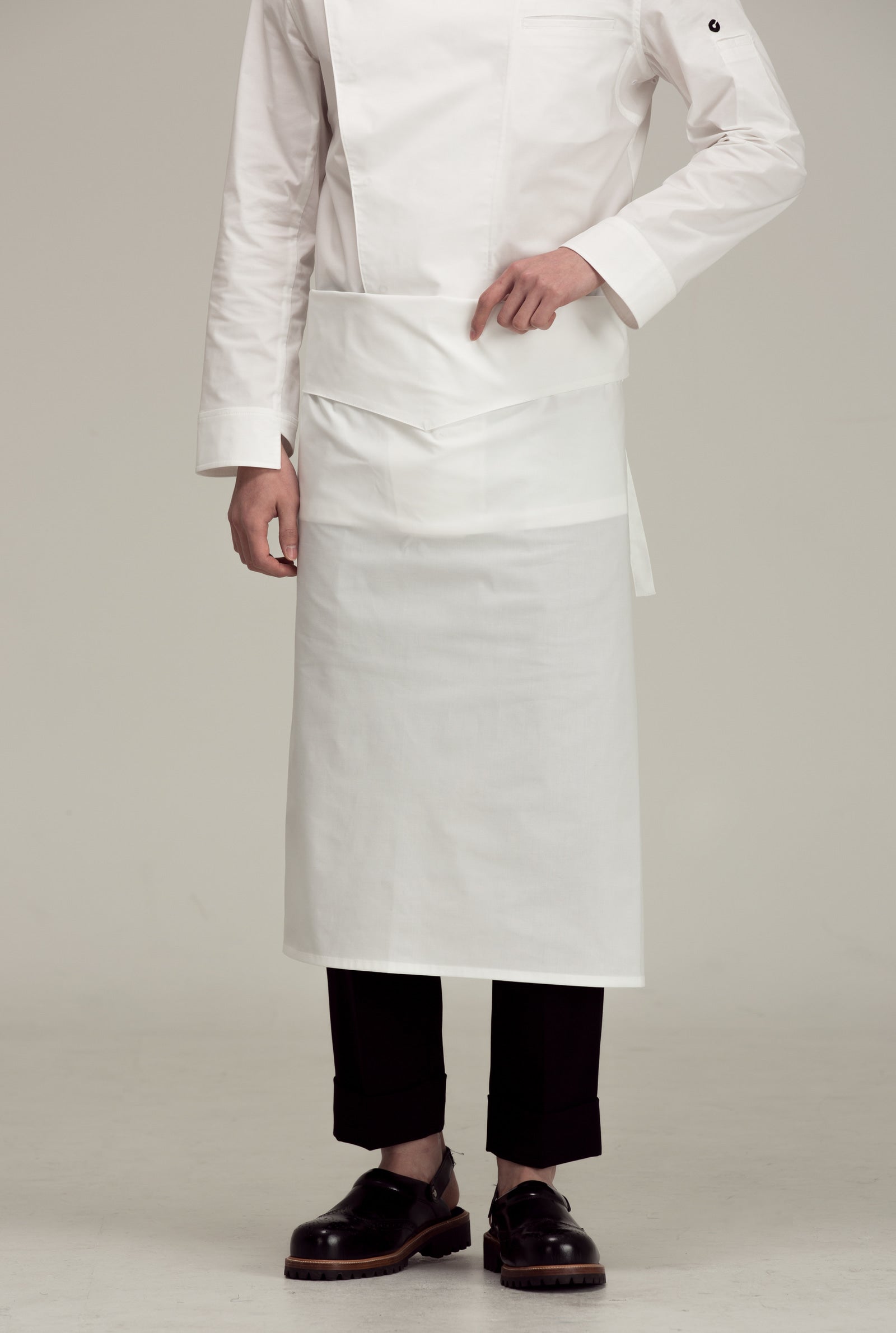 Coverd relaxed chef apron #AA1914 Off-White