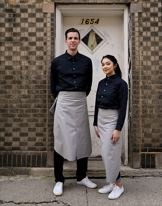 dangled back pocket waist apron #AA1956 grey