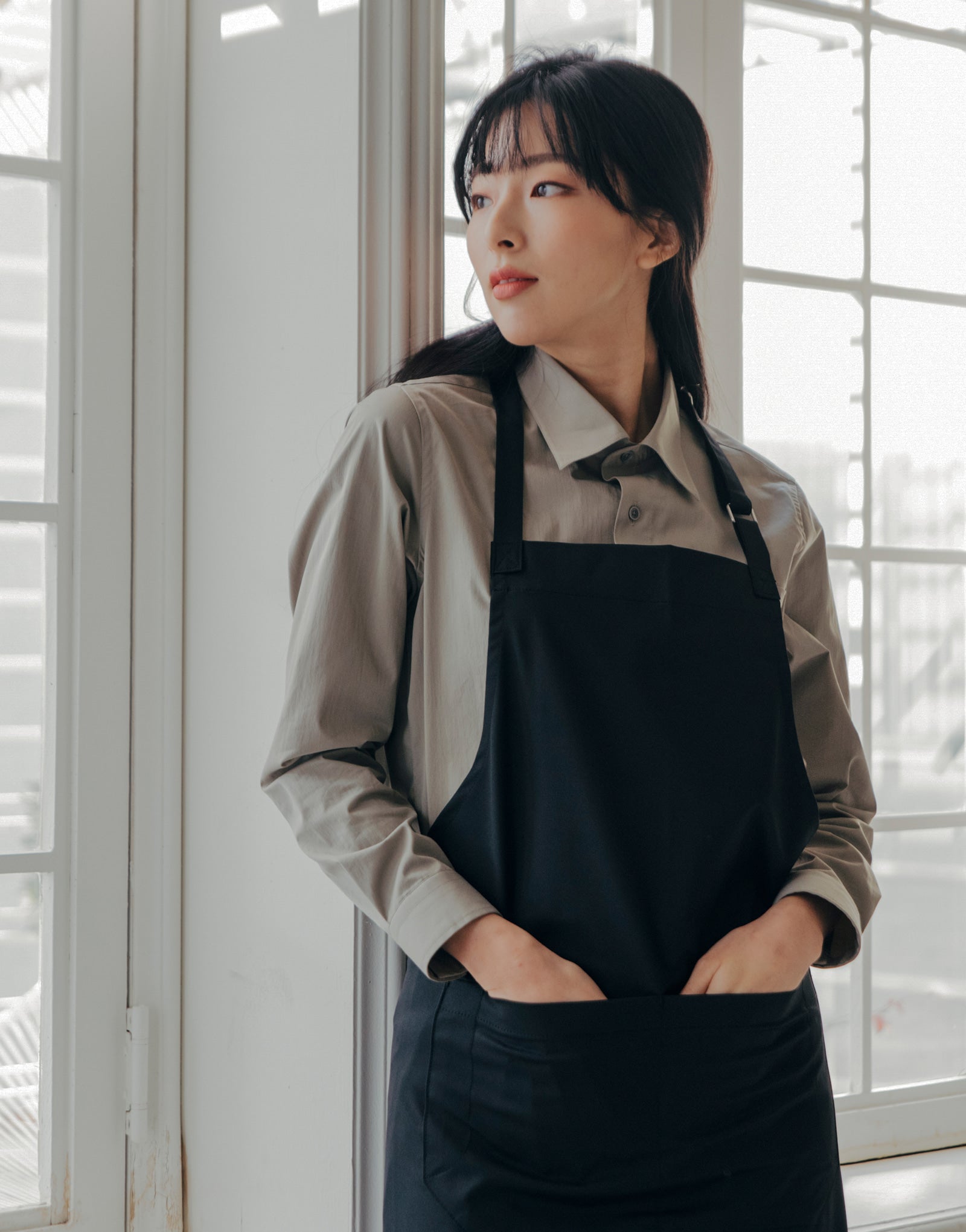 Colmar wrinkle-free neck strap apron #AA1962 Black