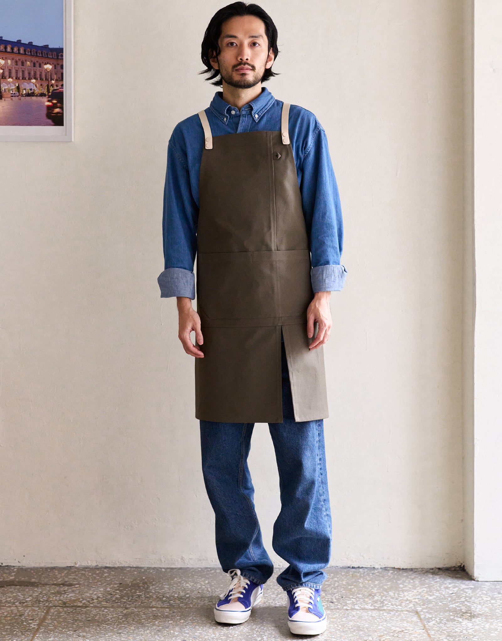 Oxford color lego strap change apron #AA2007 Olive khaki