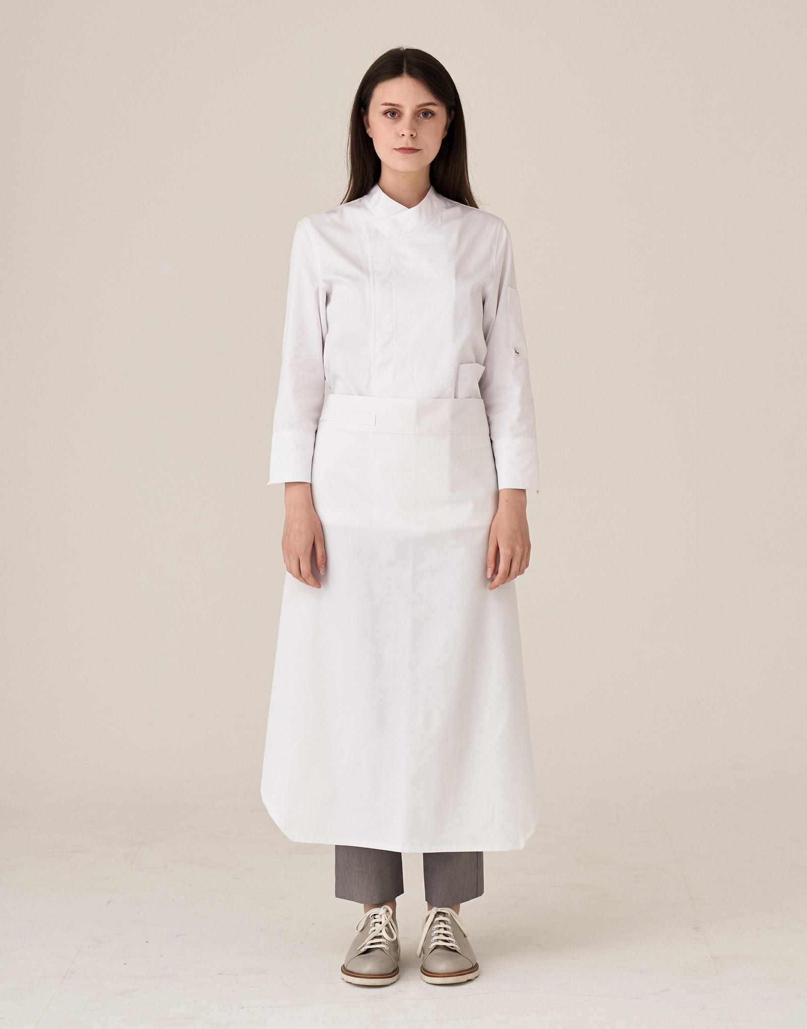 signature back side cooling nine-part chef coat #AJ1972 white