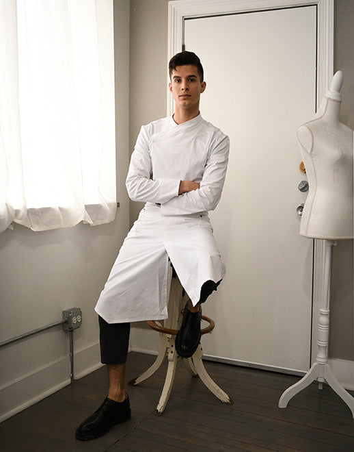 side big pocket waist apron #AA1957 white