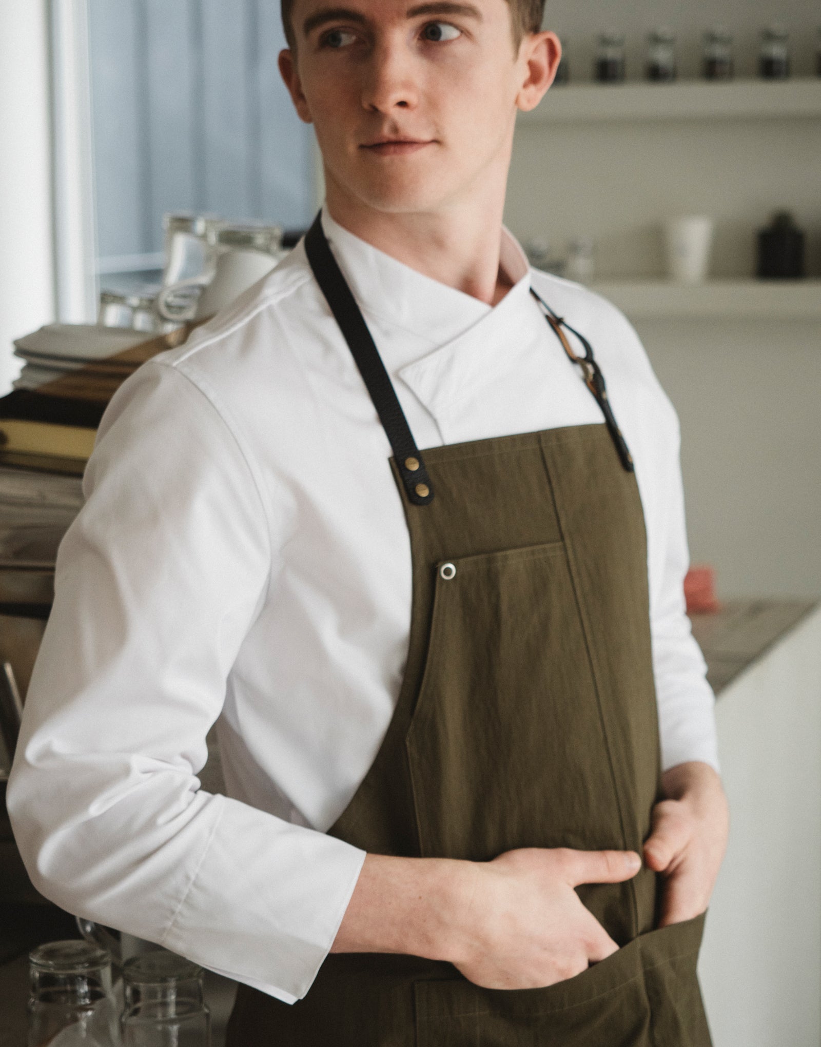 strap change custom Bib apron #AA1976 olive khaki