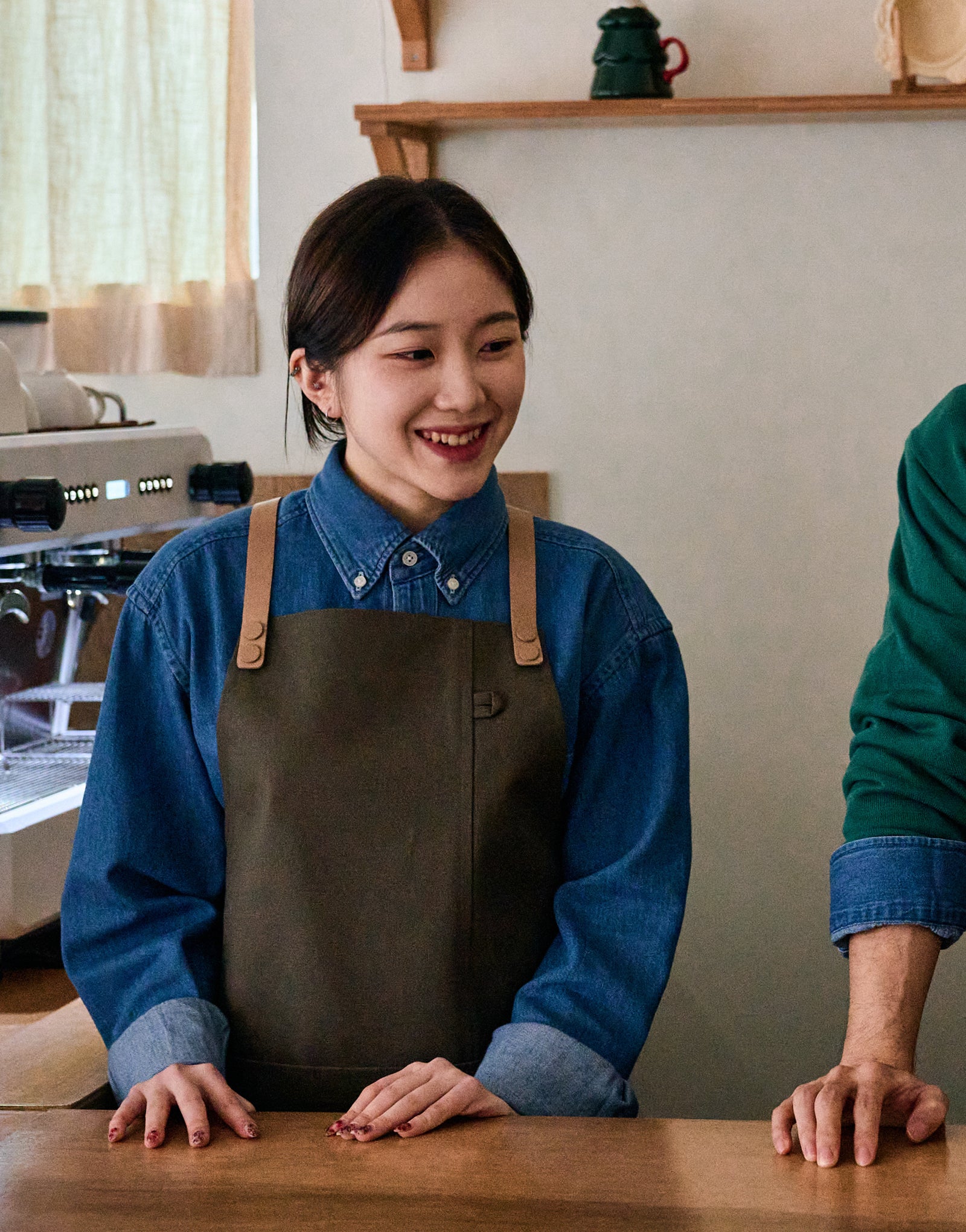 Oxford color lego strap change apron #AA2007 Olive khaki