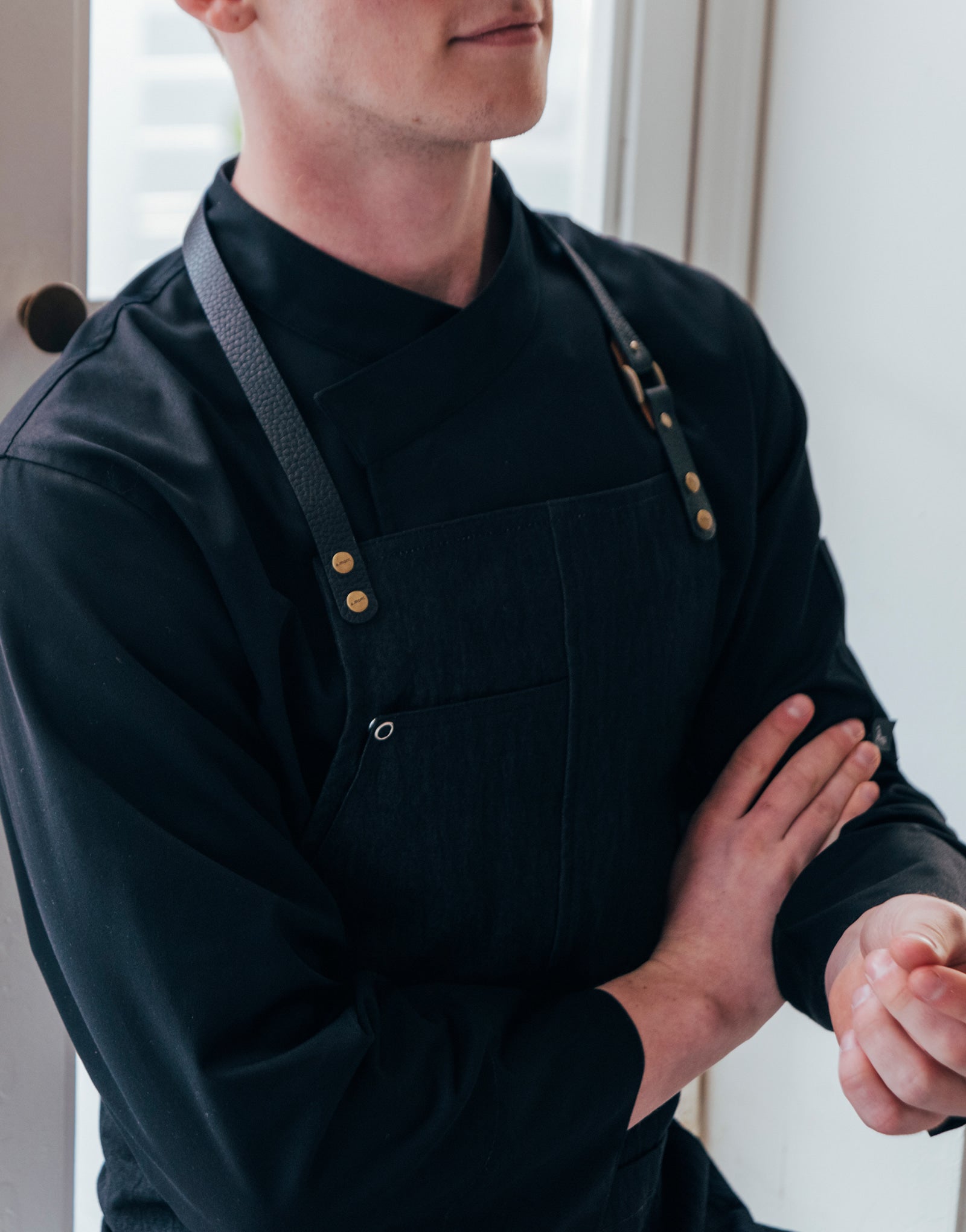 strap change custom Bib apron #AA1976 denim black