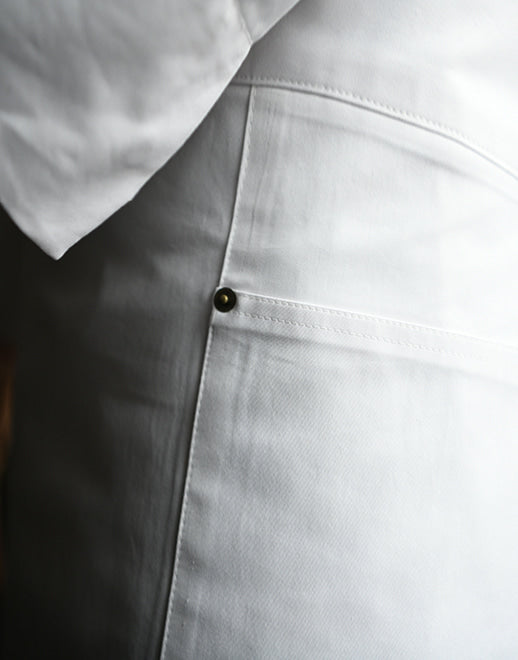 side big pocket waist apron #AA1957 white
