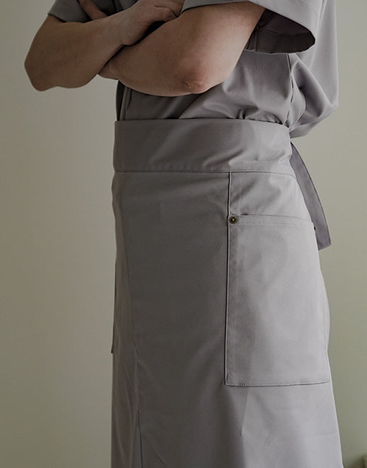 wrinkle-free side big pocket waist apron #AA1957 grey