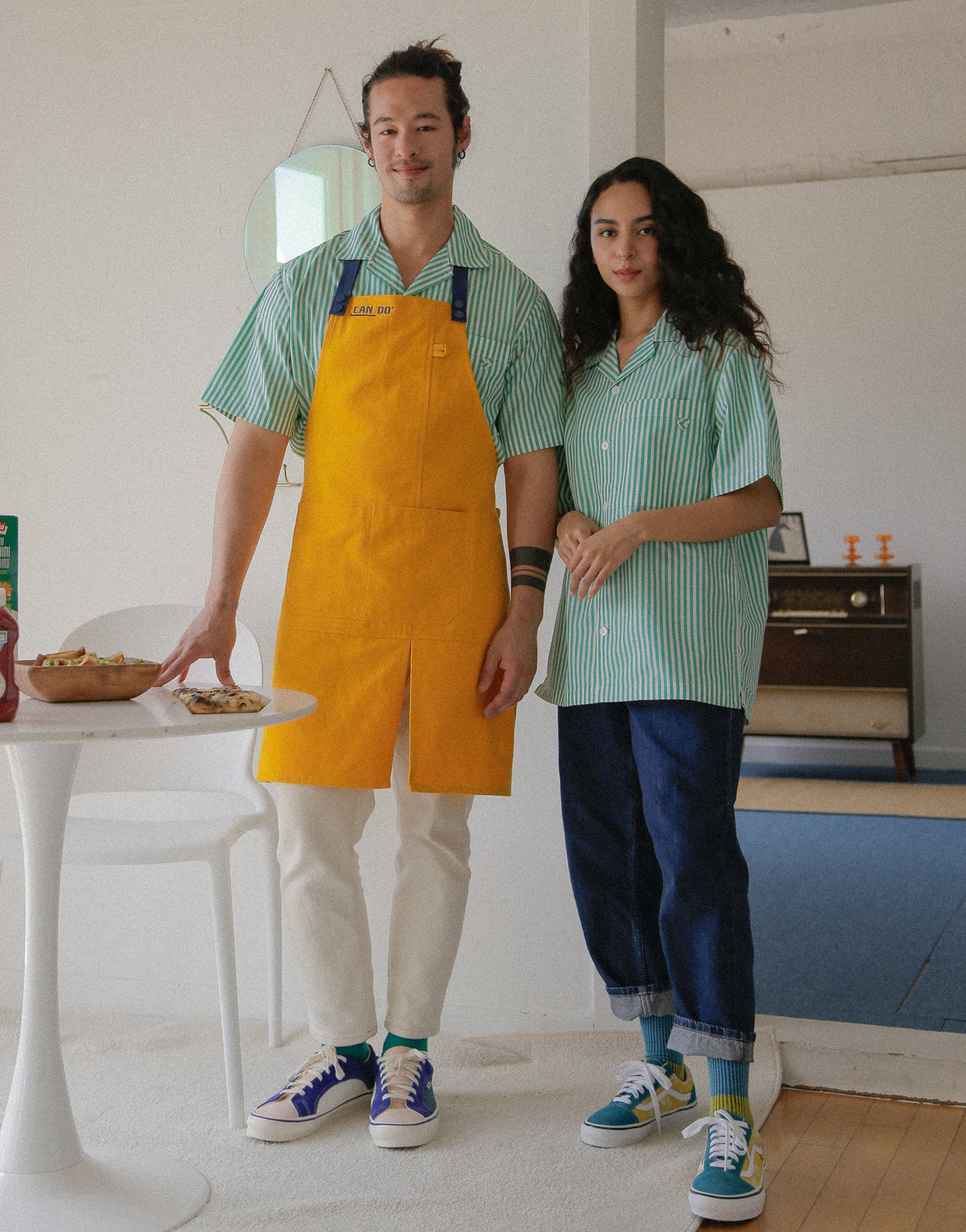 Oxford color lego strap change apron #AA2007 Mustard yellow