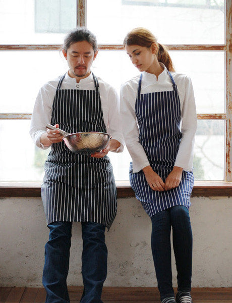 Stripe Chest Apron Navy #AA1410