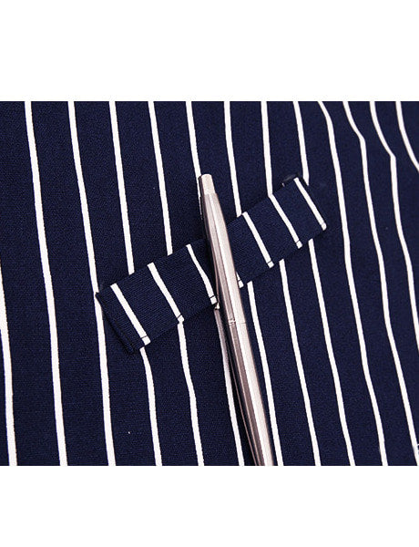 Stripe Chest Apron Navy #AA1410