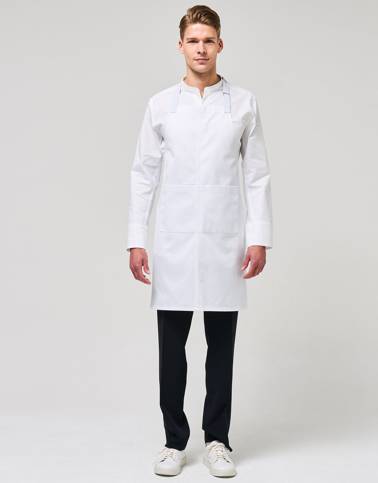 Band relaxed neck strap apron #AA2043 White