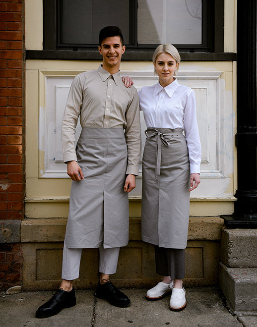 dangled back pocket waist apron #AA1956 grey