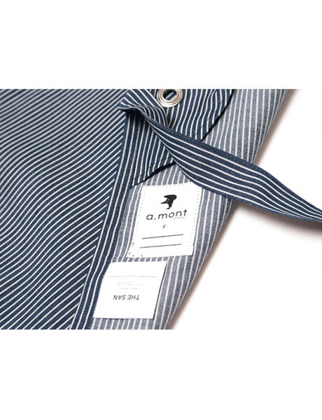 Natural Stripe Canvas Apron Navy #AA1306