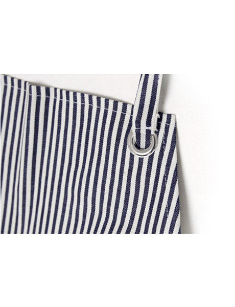 Natural Stripe Canvas Aprons White #AA1307