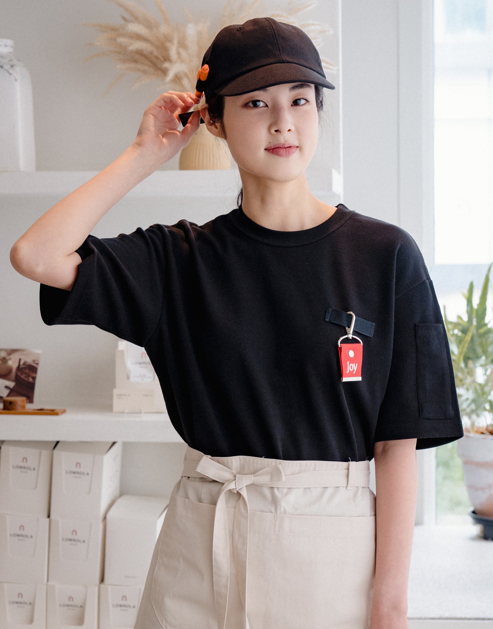 Oxford PK oversize round T-shirt #AT1998 Black